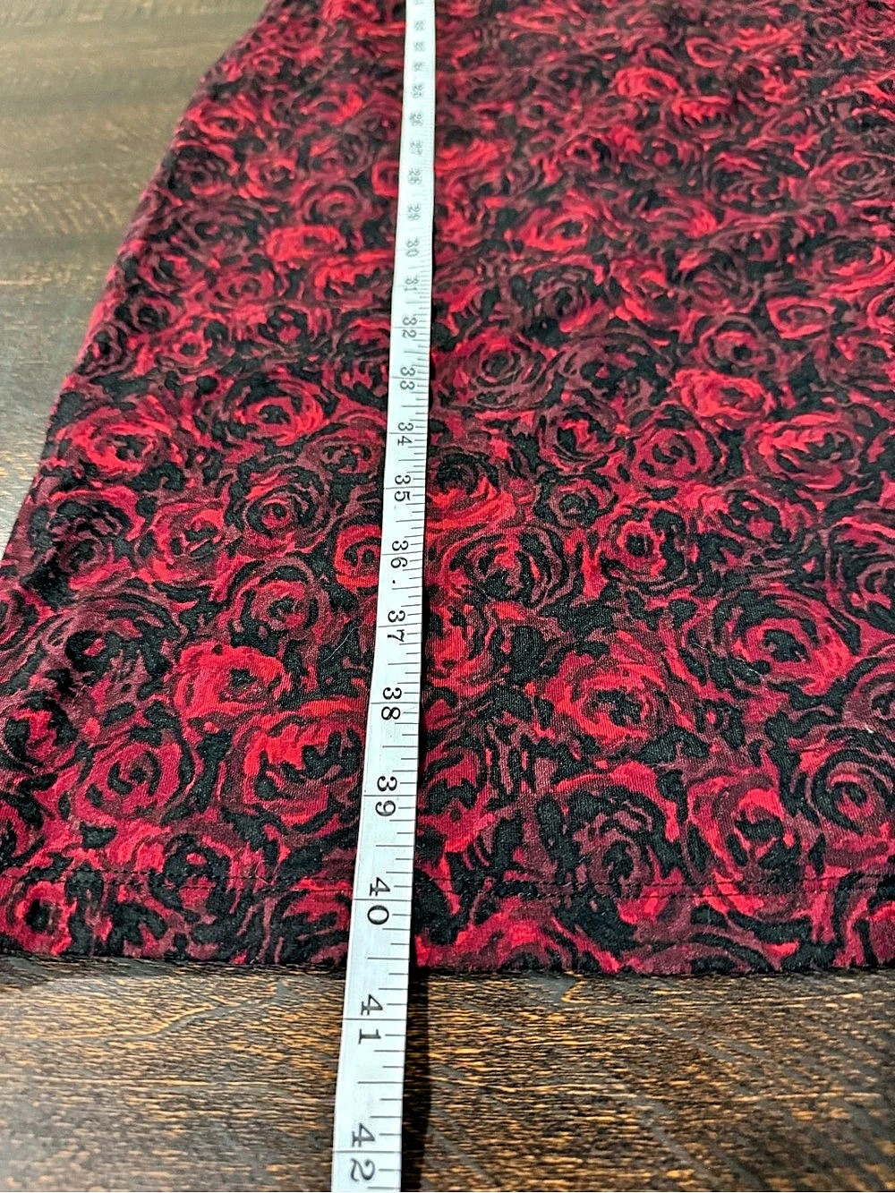 Talbots Red and Black Rose Floral Faux Wrap Midi Dress Medium - Picture 12 of 14
